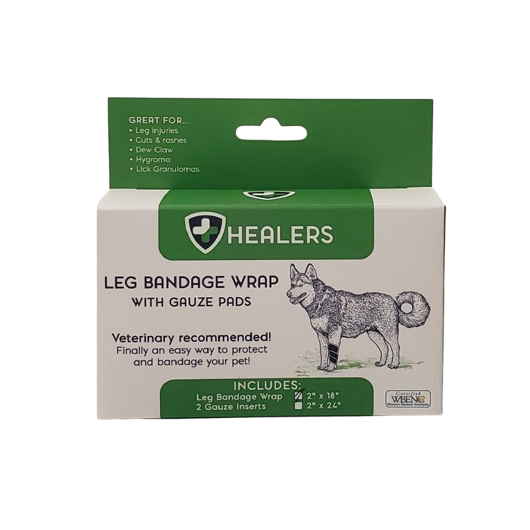 Healers Elastic Dog Leg Bandage & Gauze For Injury Support
