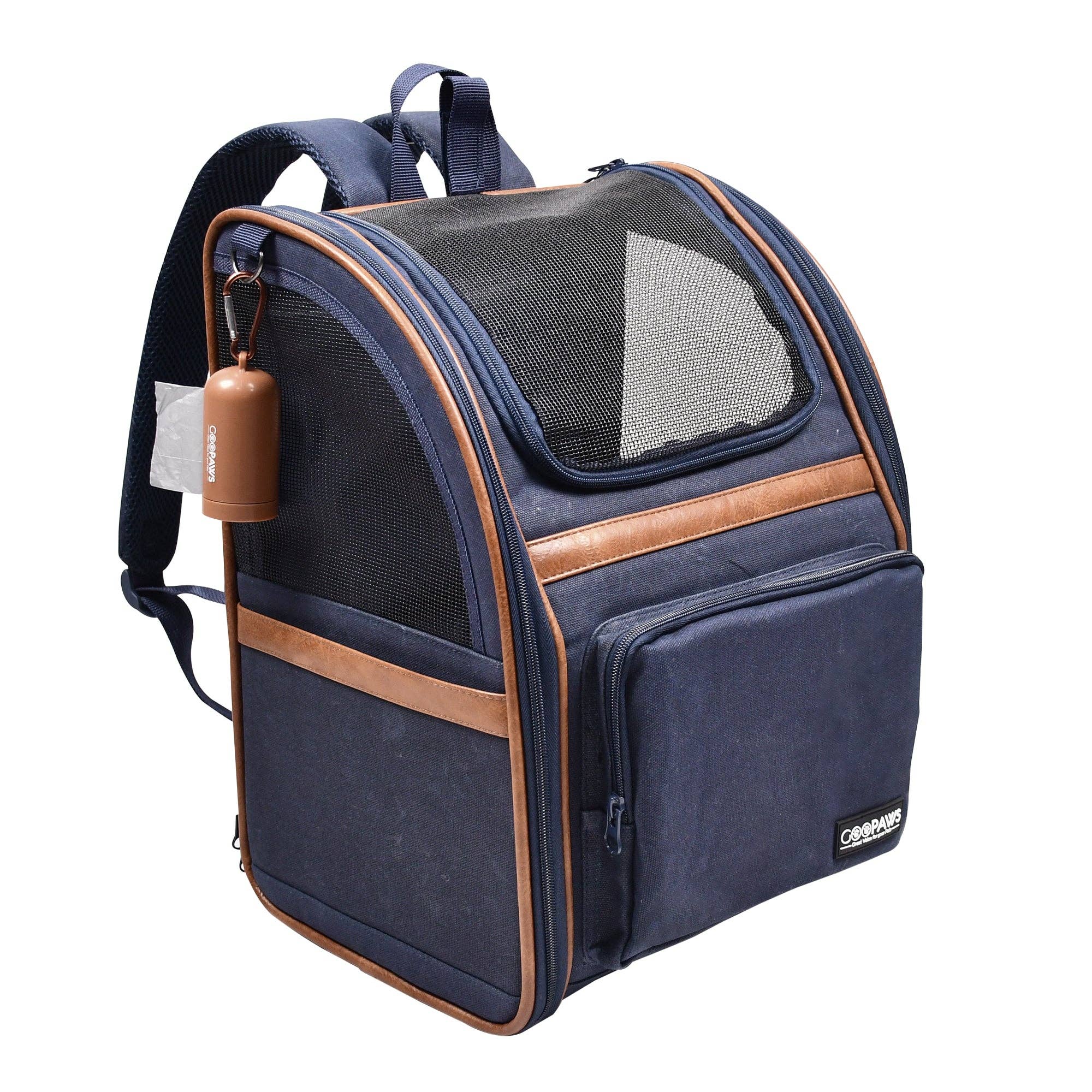 Goopaws Pet Carrier Backpack For Dogs and Cats, Collapsible with Breathable Mesh Dog Backpack, For Pets Up To 25 Lbs