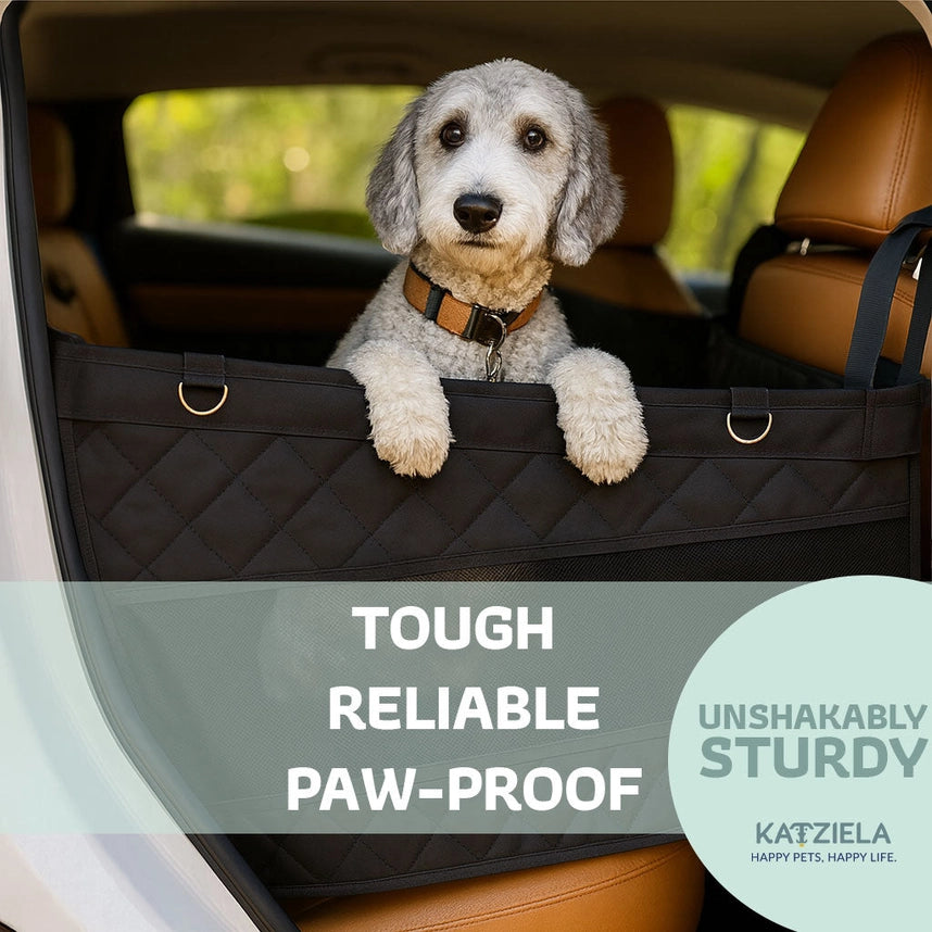 Katziela Quilted Waterproof Dog Back Seat Cover – Bench-Style Protector for Cars, SUVs & Trucks