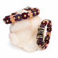 Maroon/Peach/Purple  Paracord Buckle Collar 2mm Dogs