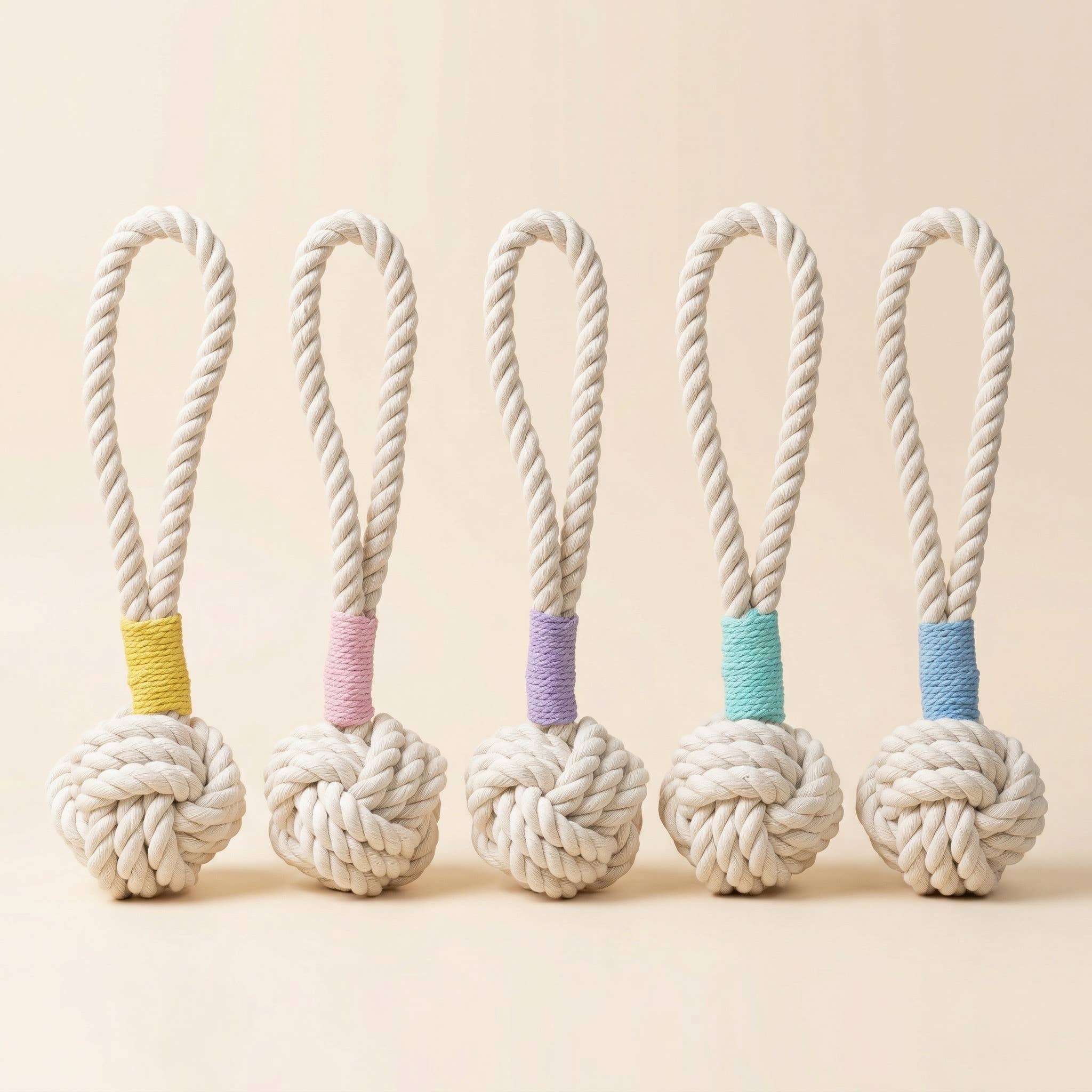 Natural White Dog Tug Toy   Handcrafted   Eco-Friendly