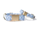 Rory Blue Gingham Dog Collar   Adjustable Dog Collar