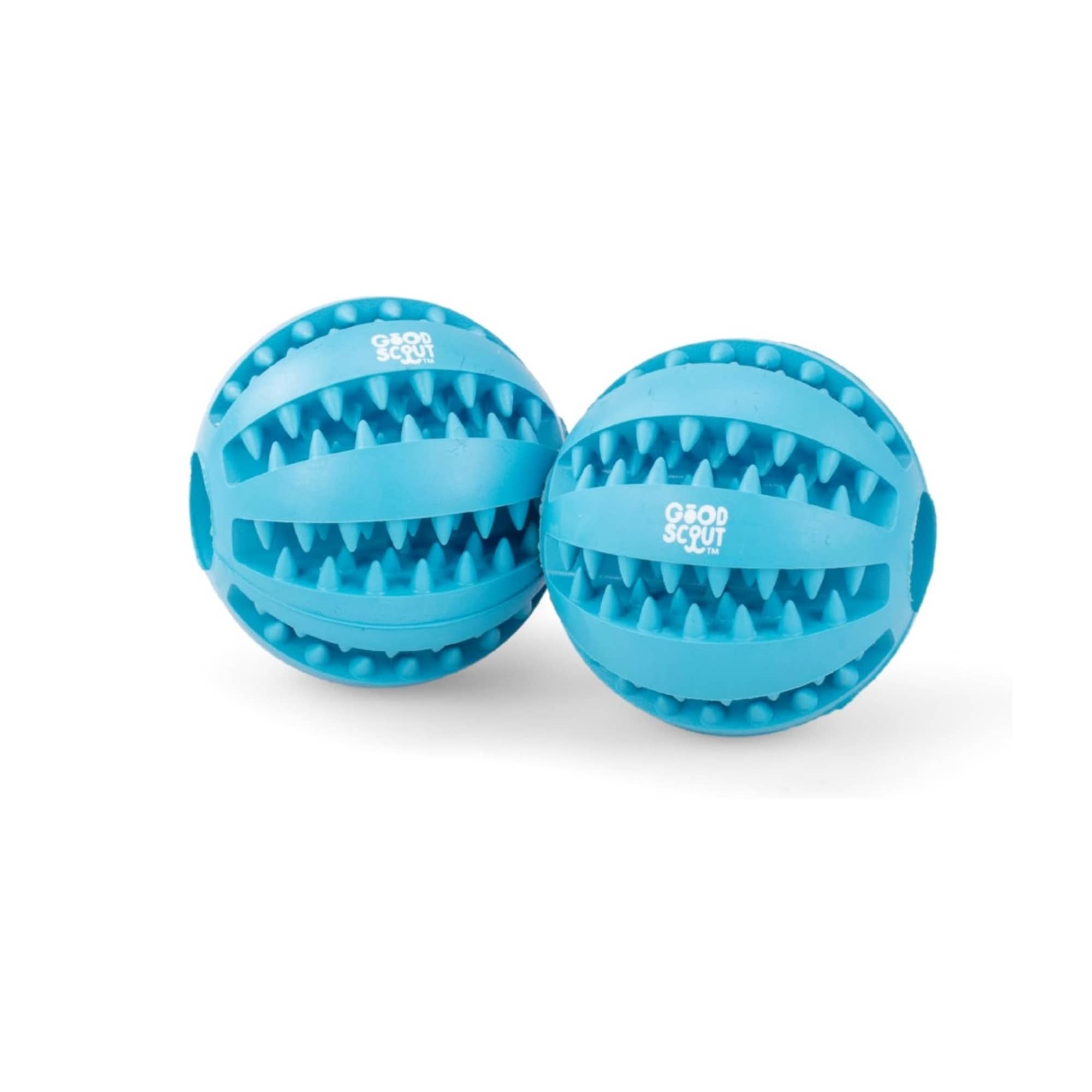 Good Scout Blue Rubber Dental Ball Dog Toy, 2-Pack