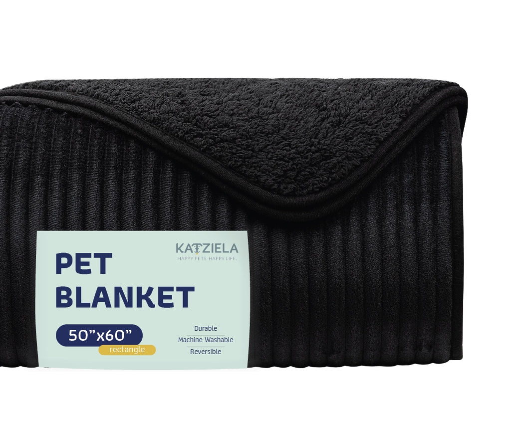 50x60 stripped black pet blanket