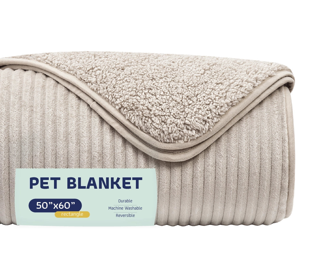 50x60 stripped brown pet blanket