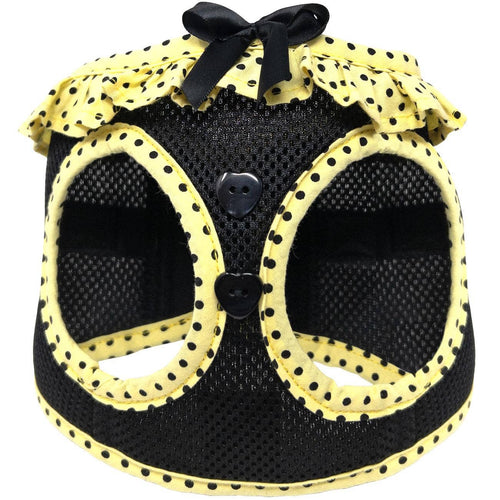 American River Polka Dot Dog Harness - Yellow & Black