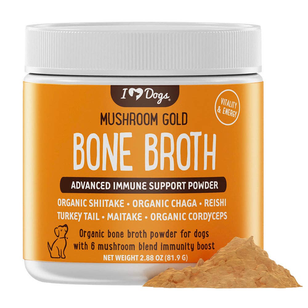 Iheartdogs Mushroom Bone Broth For Dogs Immune Support Powder - 90 Scoops