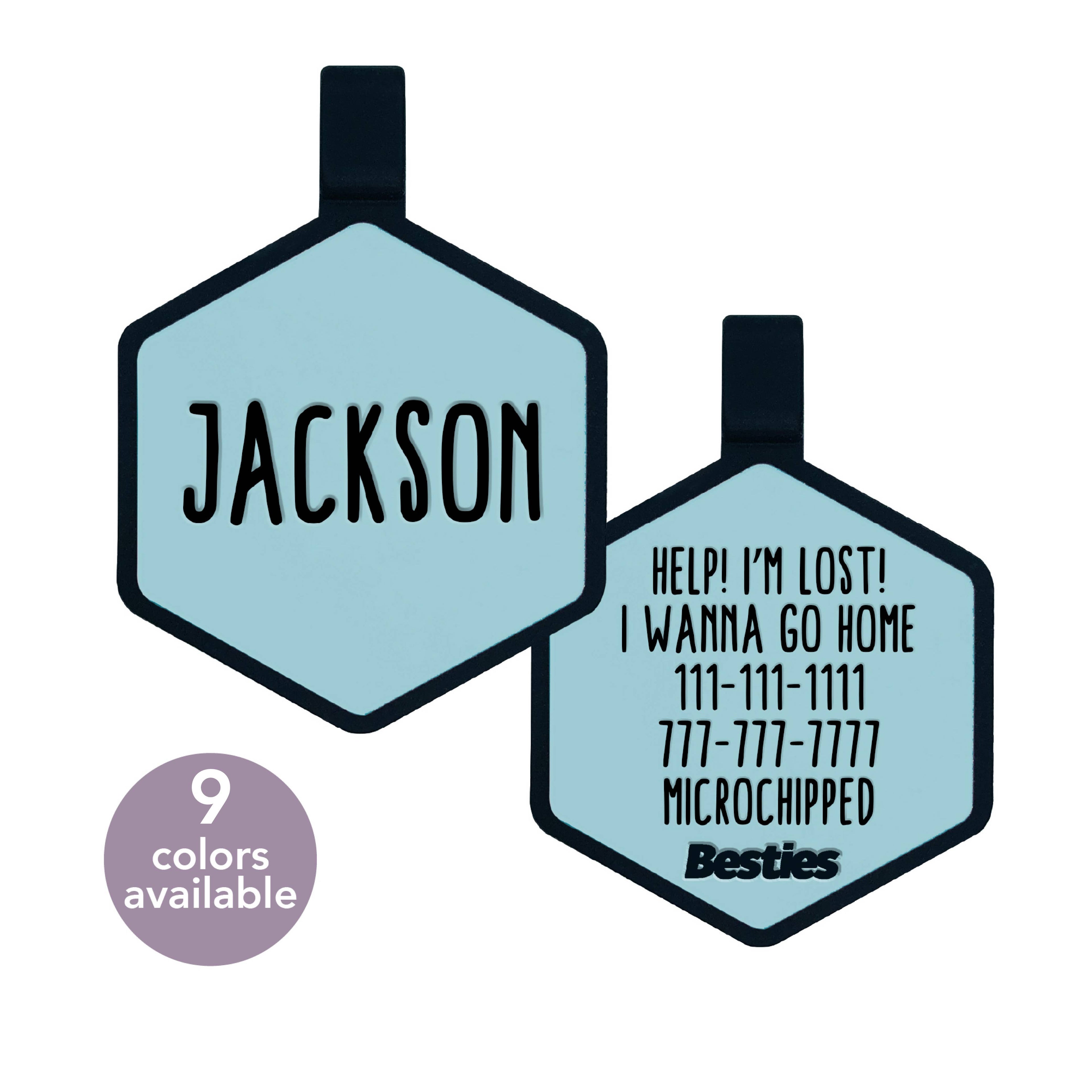 Mini Classic Silicone Pet Id Tag - Available in 20 Colors