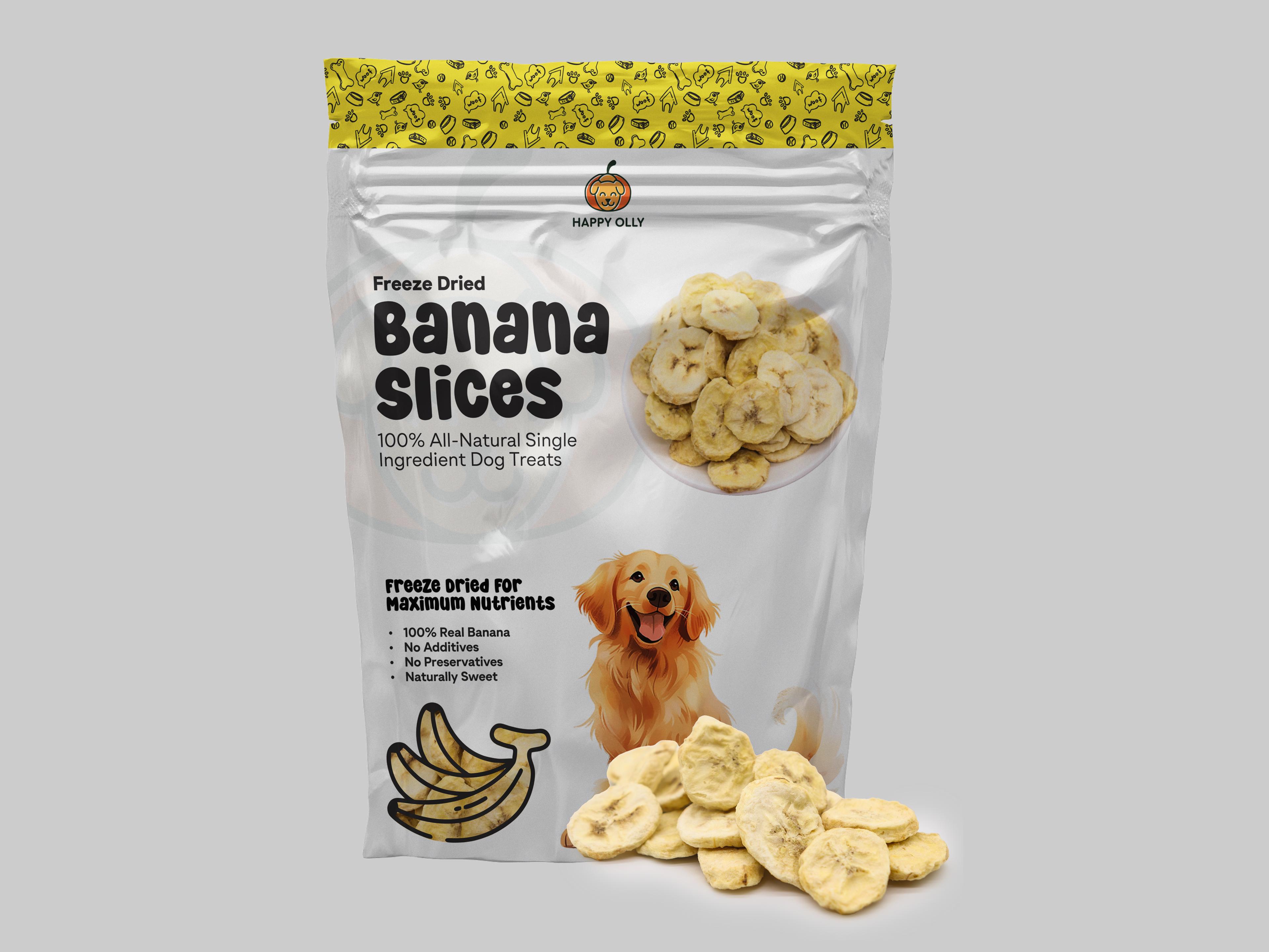 Happy Olly Freeze Dried Banana- Single Ingredient Dog Treat