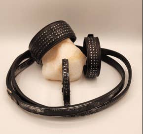 Leather Foil Hammered Dog/Cat Collars and Leashes