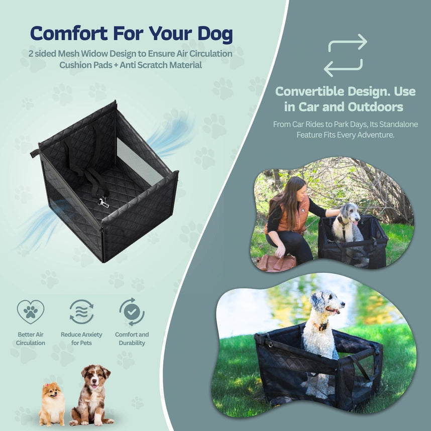 Katziela Quilted Waterproof Dog Back Seat Cover – Bench-Style Protector for Cars, SUVs & Trucks