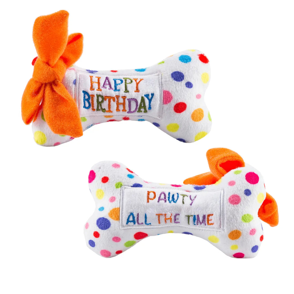 Happy Birthday Bones Squeaker Dog Toy image 3