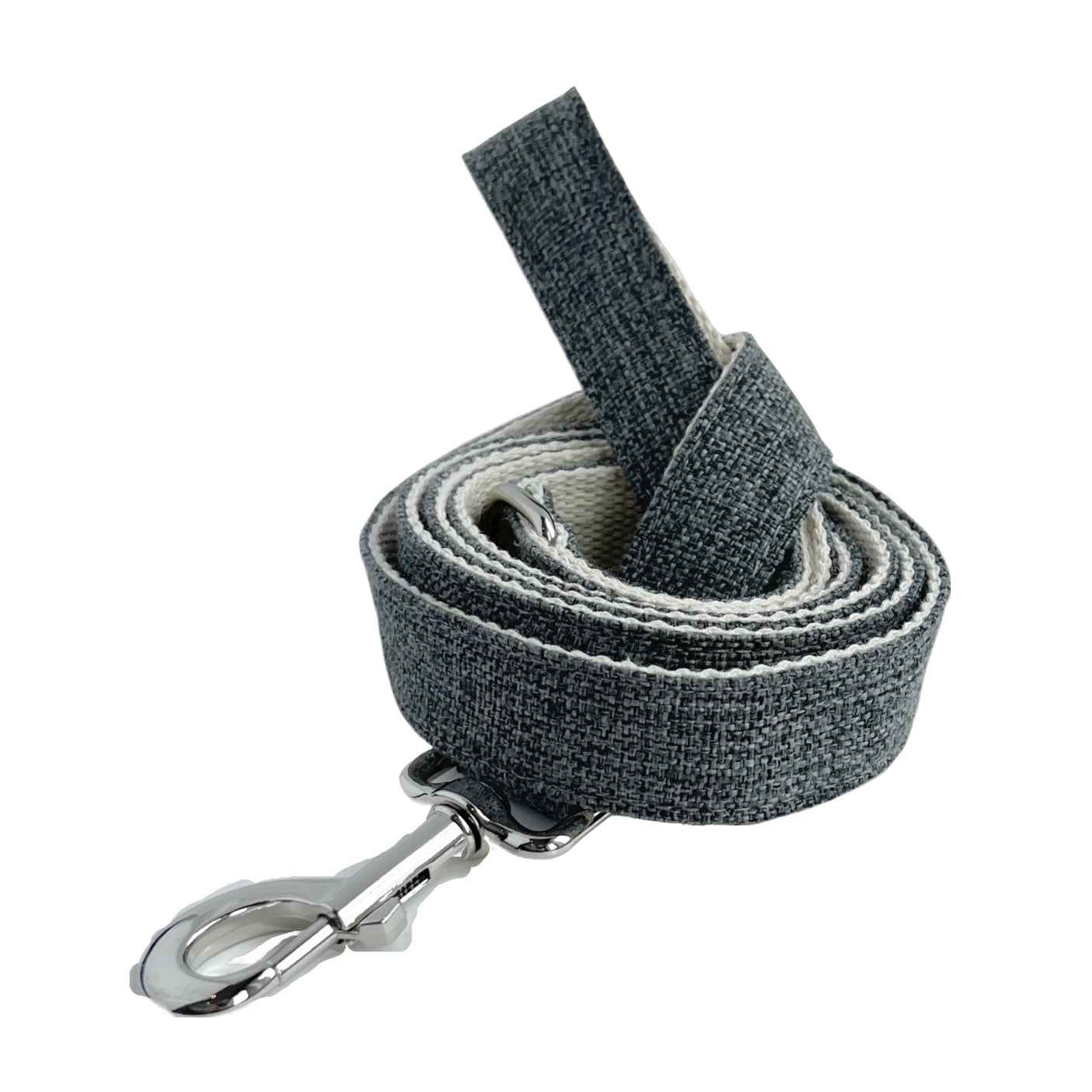 Organic Hemp 4 Foot Leash - Charcoal Grey, large - 1" wide x 60" long image
