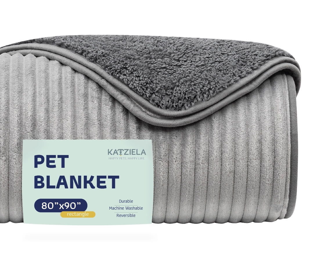 80x90 striped gray pet blanket