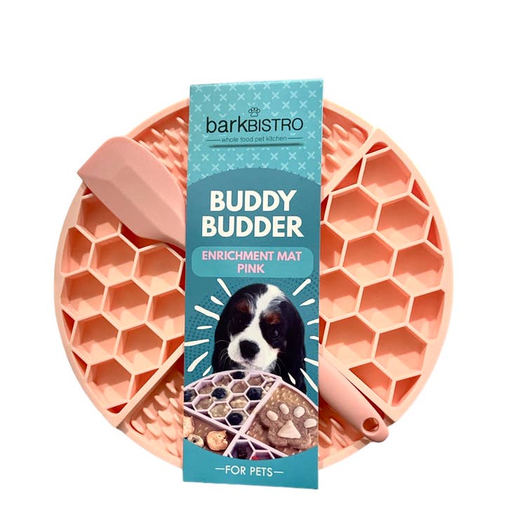 Buddy Budder Lick Mat + Spatula Set with Suction Base - Pink image