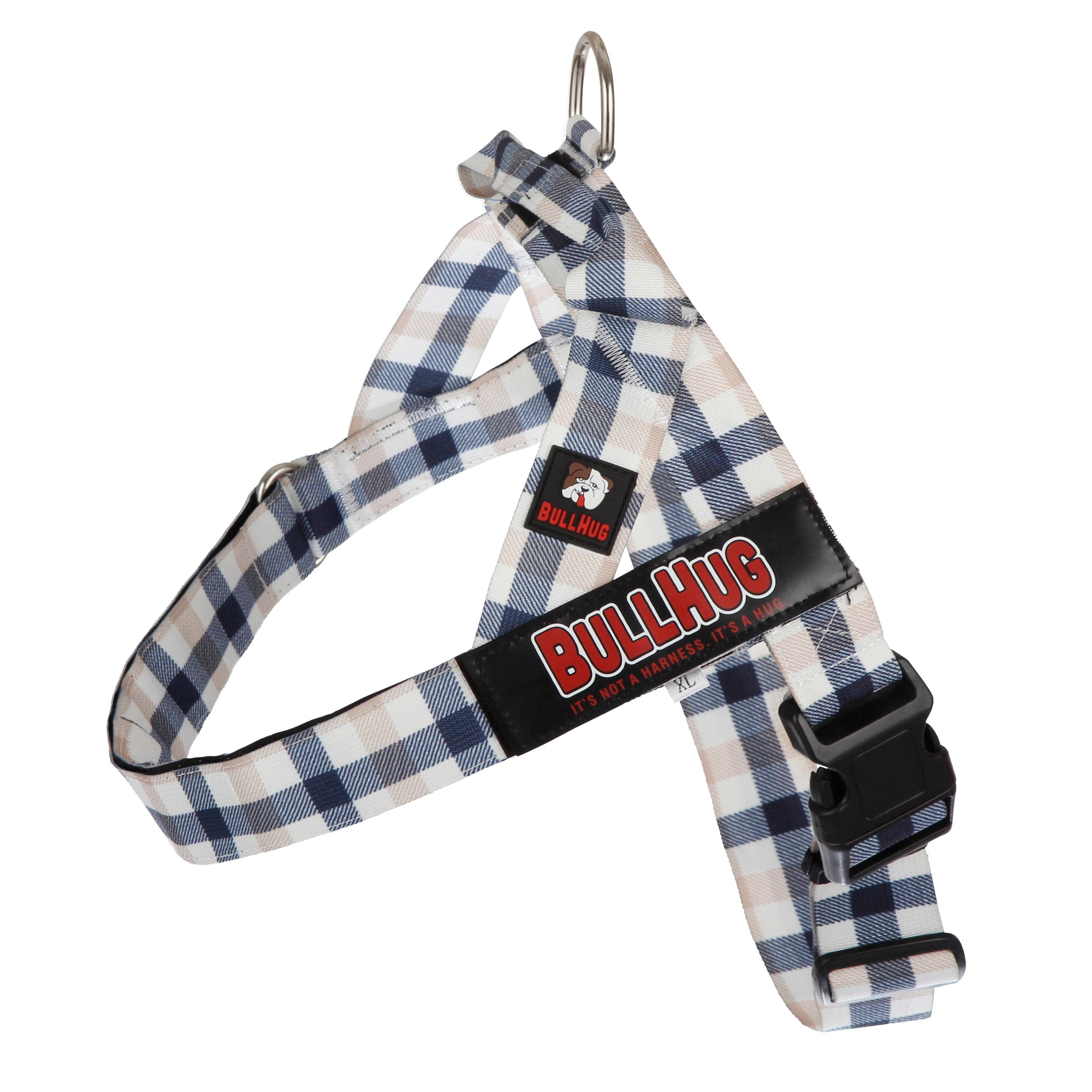 "Blue & Tan Plaid" Bullhug Harness