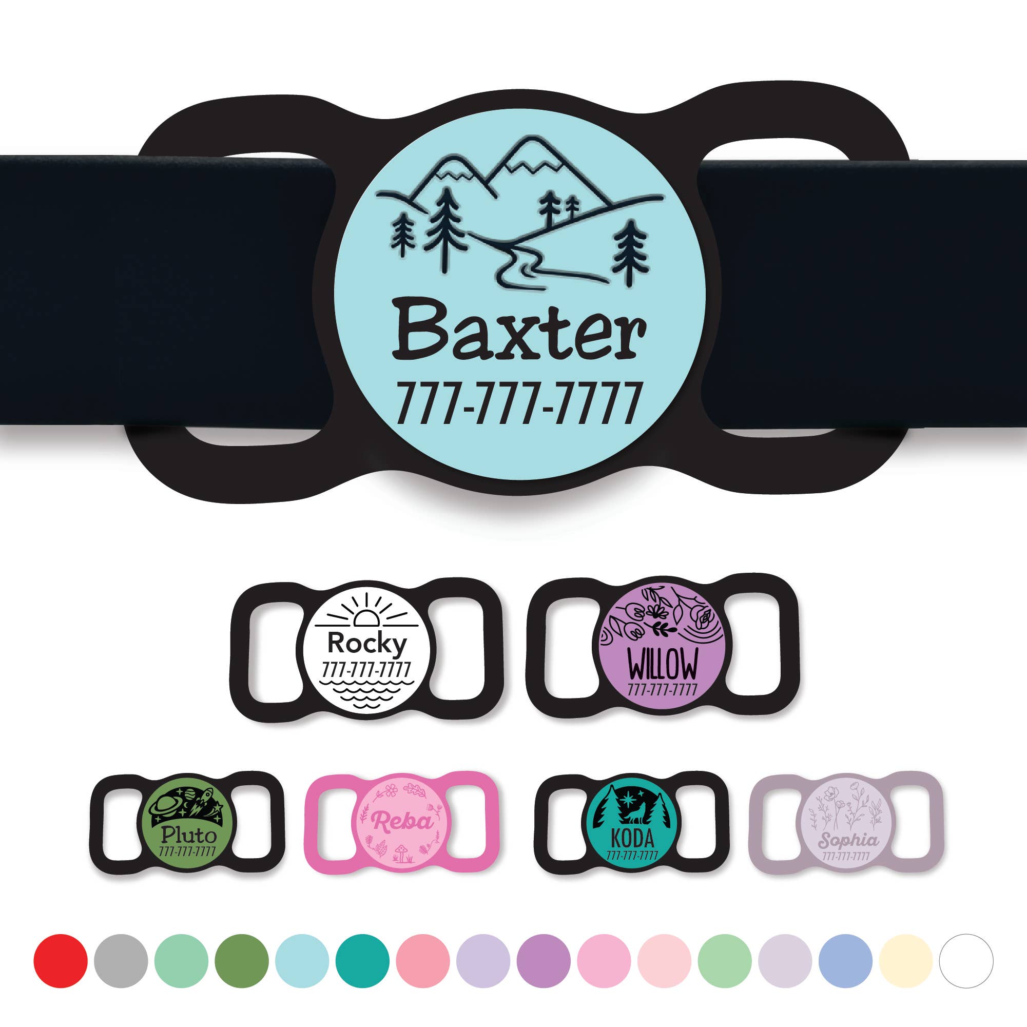 Slim Slide-On Silicone Pet Id Tag   Design Your Own