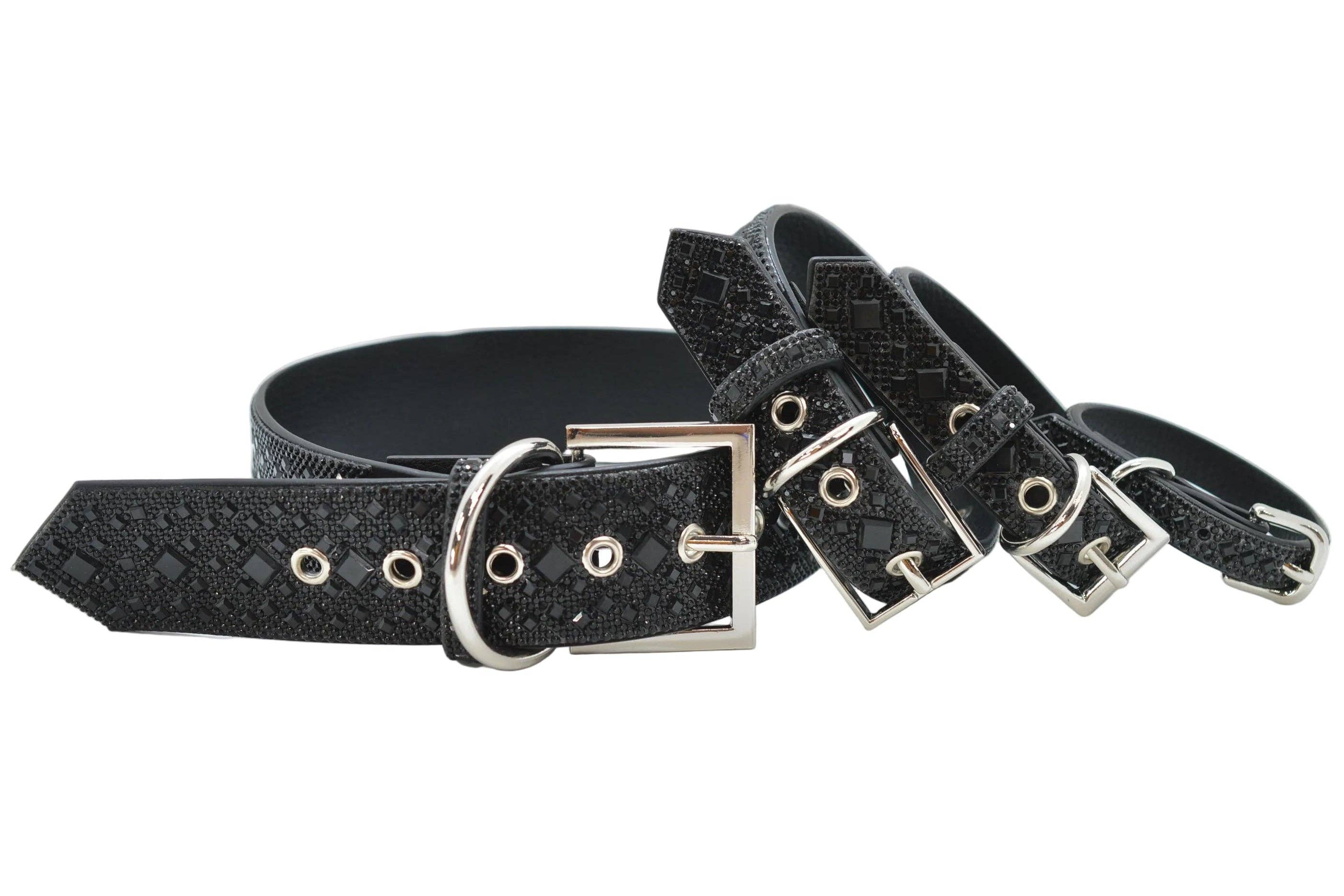 Black Rhinestone Dog Collar