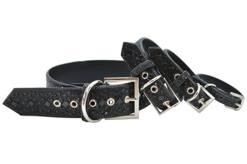 Black Rhinestone Dog Collar