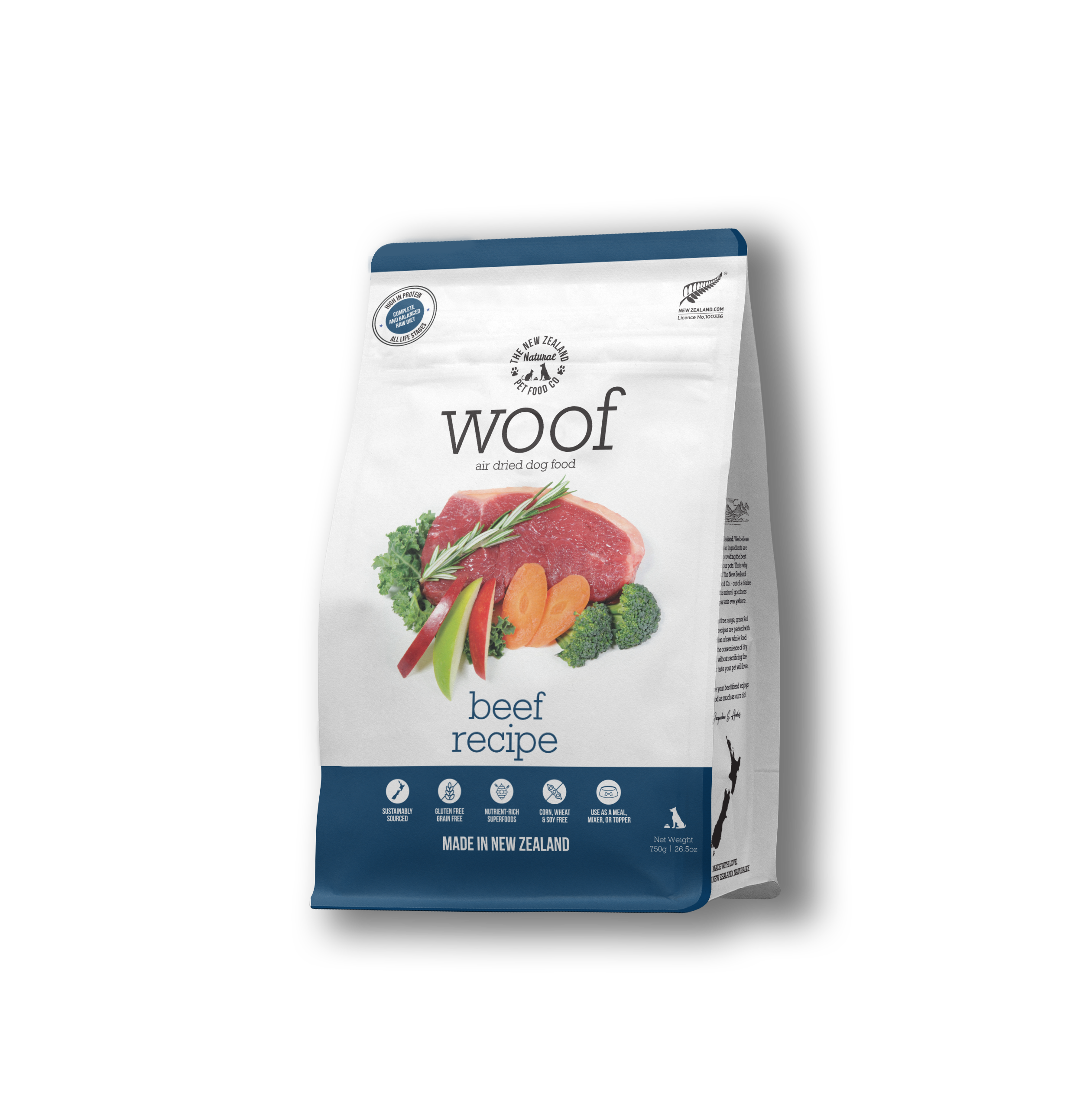 Woof Beef Air Dried Dog Food 3.5oz   26.5oz