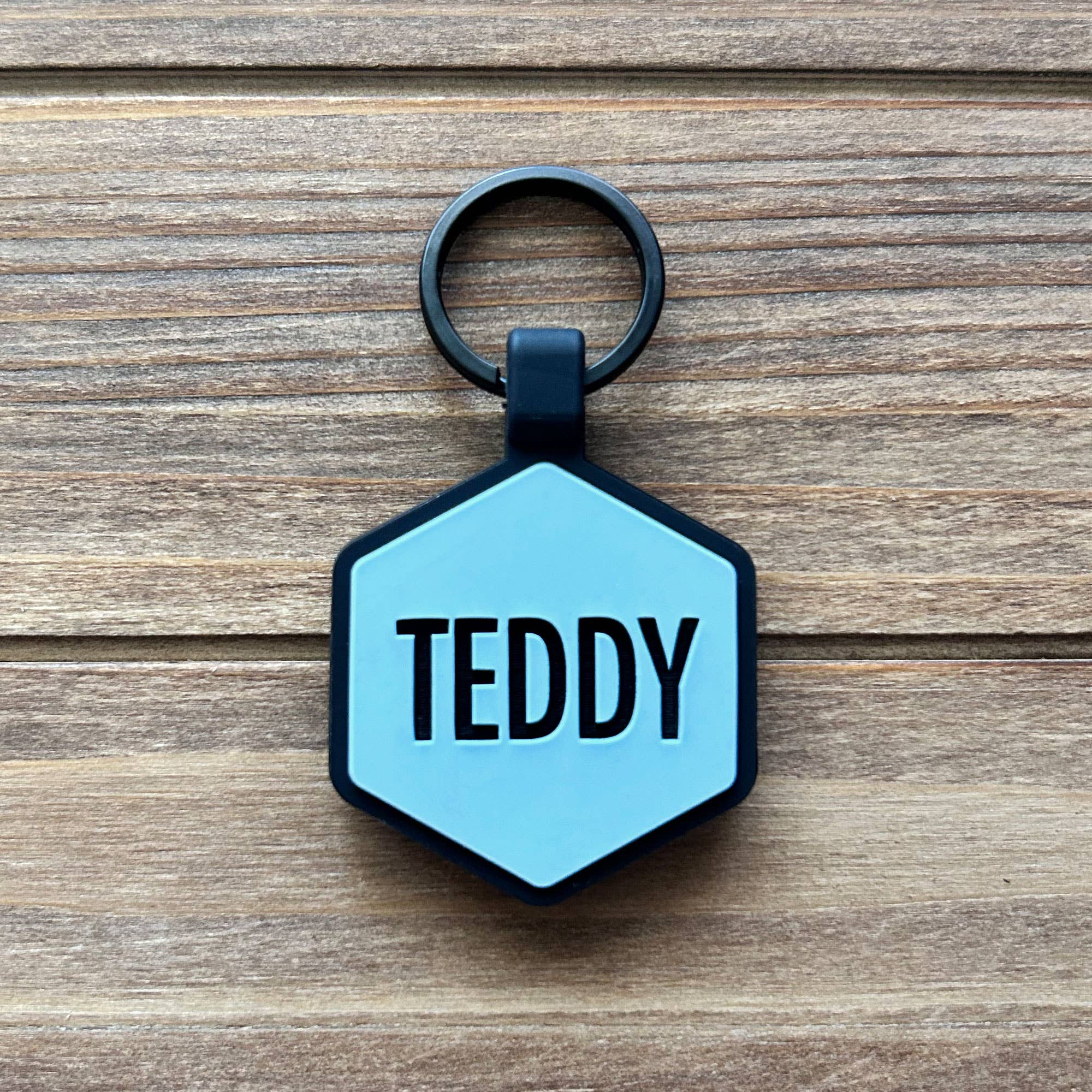 Sky Blue Silicone Dog Id Tag