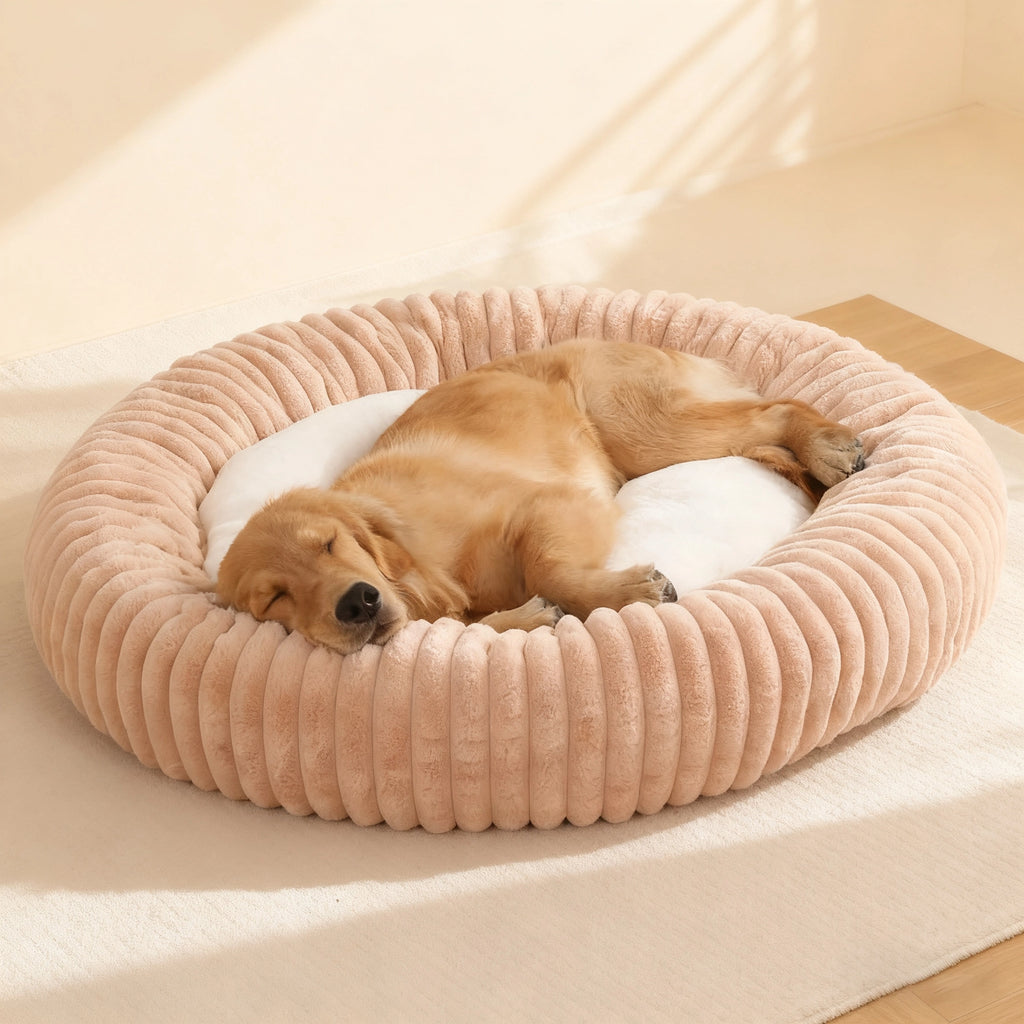 Cozy round dog bed for small and medium dogs