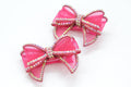 Pink Rhinestone Clip-On Hair or Collar Bow
