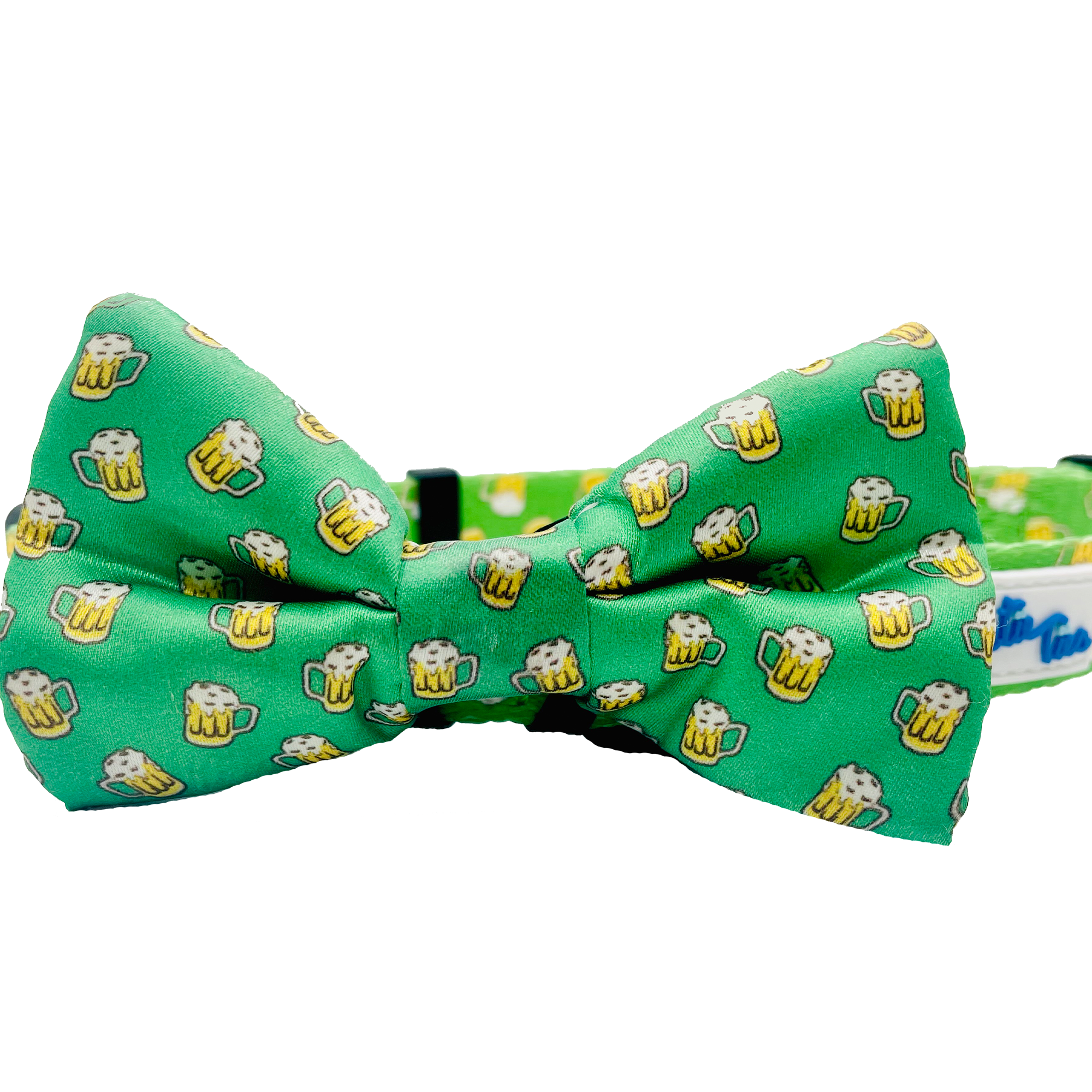 Green Beer Dog Bow Tie
