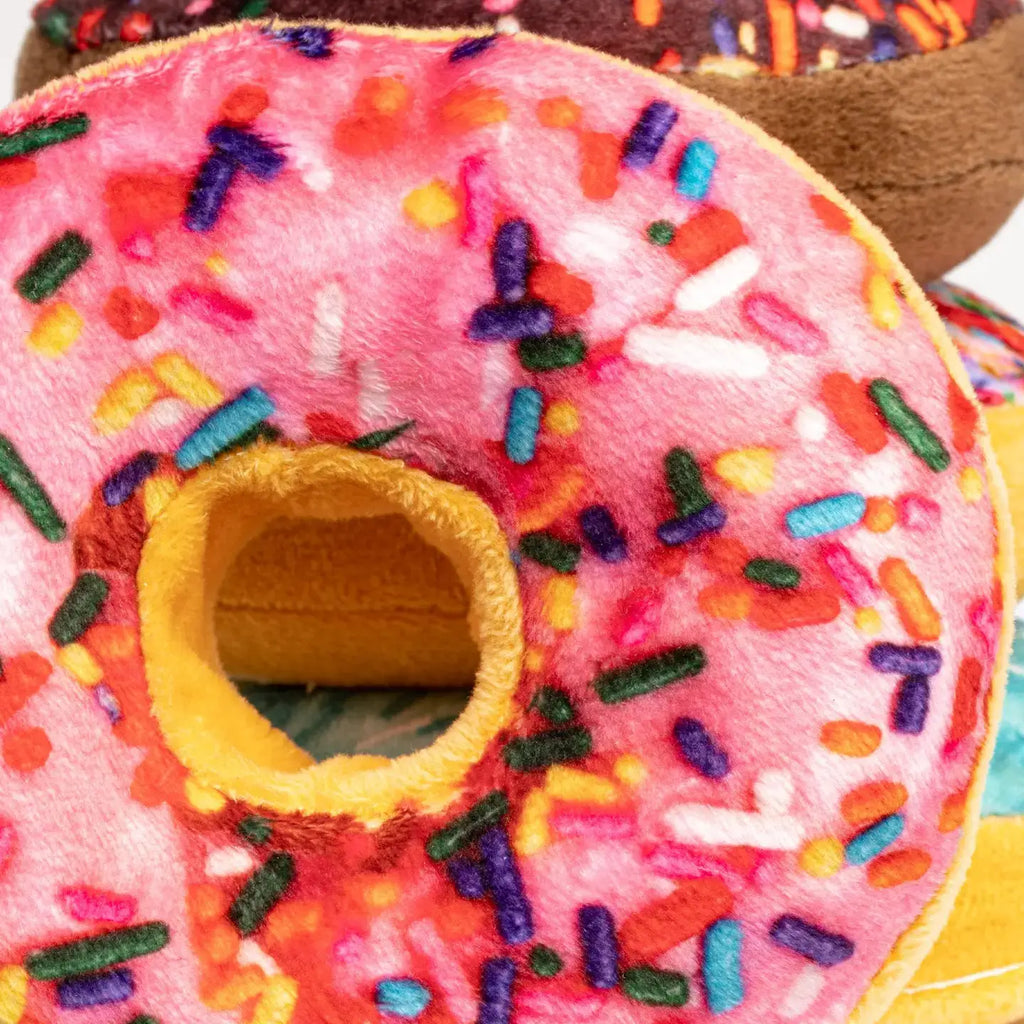 FabDonuts Box of Doughnuts Plush Squeaker Dog Toys – Set of 6 image 2