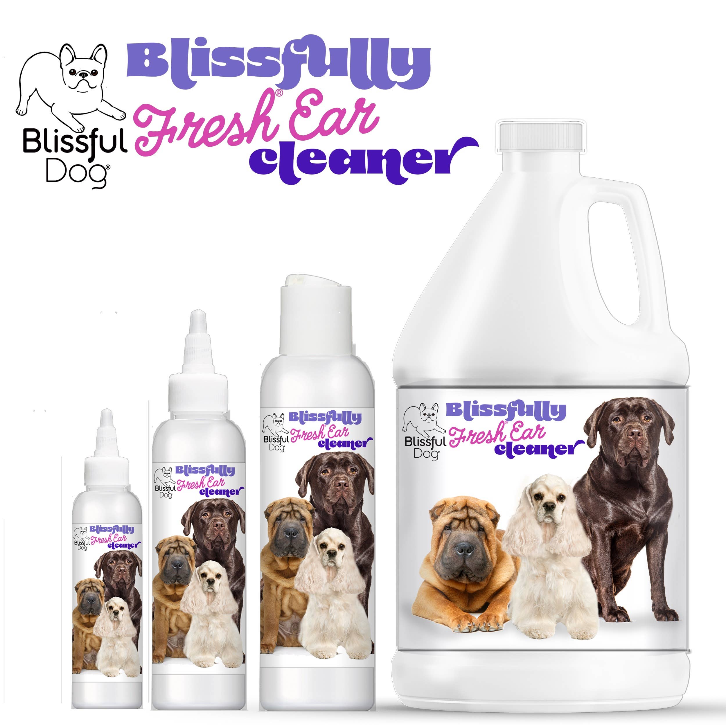 Blissfully Fresh Dog Ear Cleaner in 4, 8, 16 oz