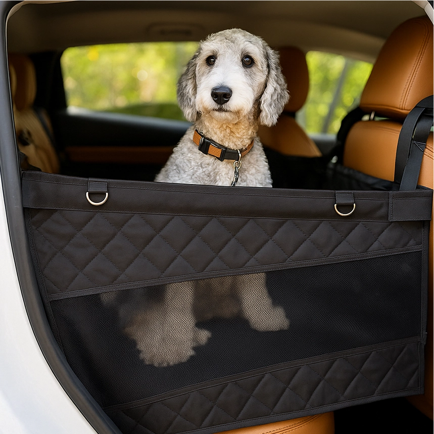 Katziela Quilted Waterproof Dog Back Seat Cover – Bench-Style Protector for Cars, SUVs & Trucks