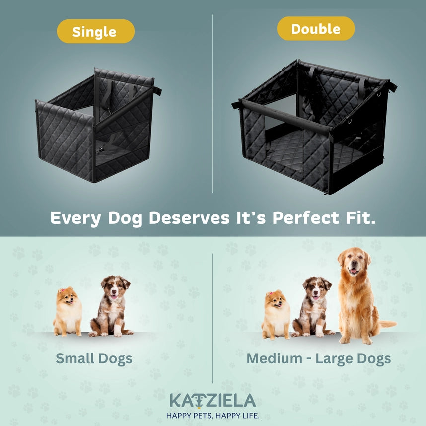 Katziela Quilted Waterproof Dog Back Seat Cover – Bench-Style Protector for Cars, SUVs & Trucks