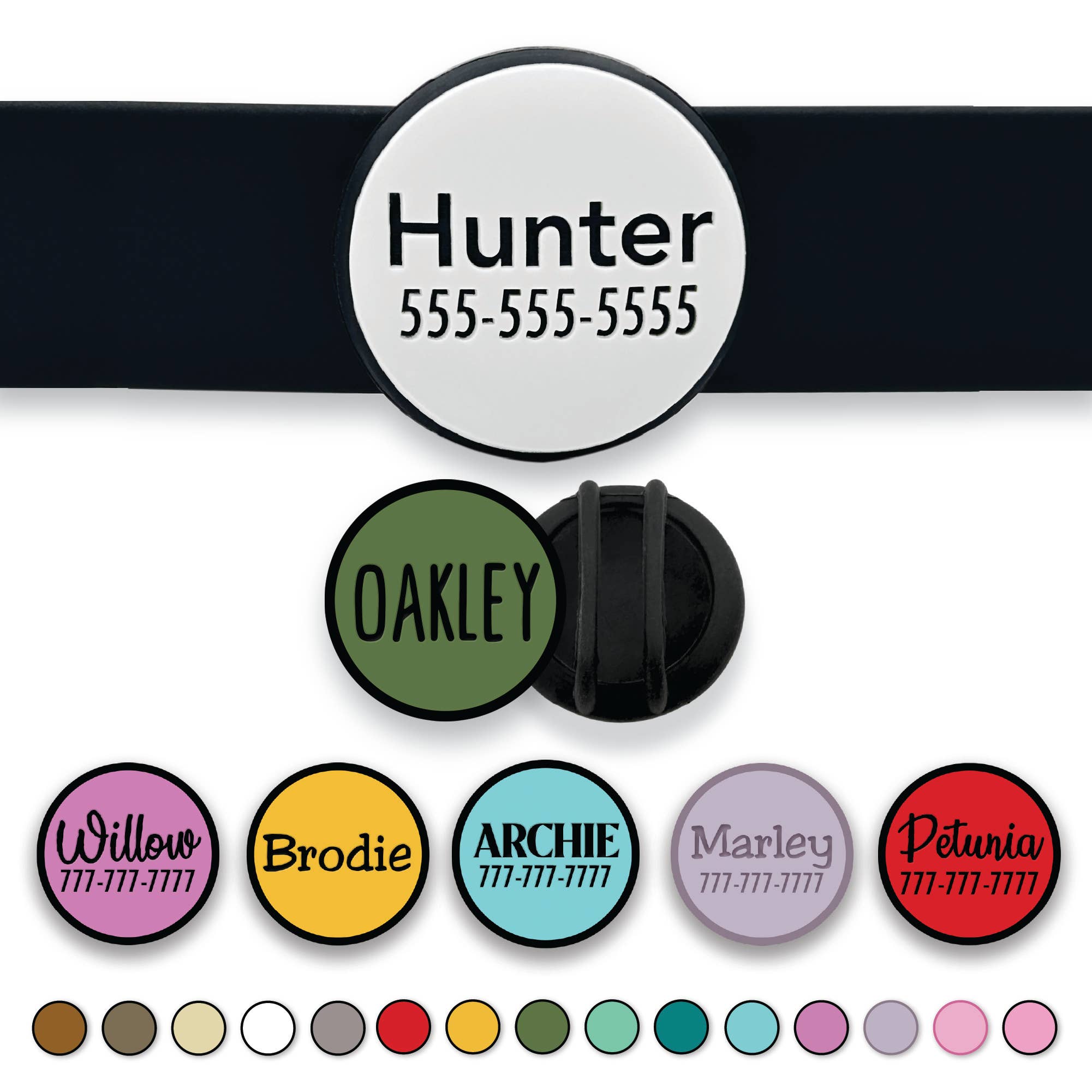 Slide-On Airtag Holder Pet Id Tag   Classic Name Tag